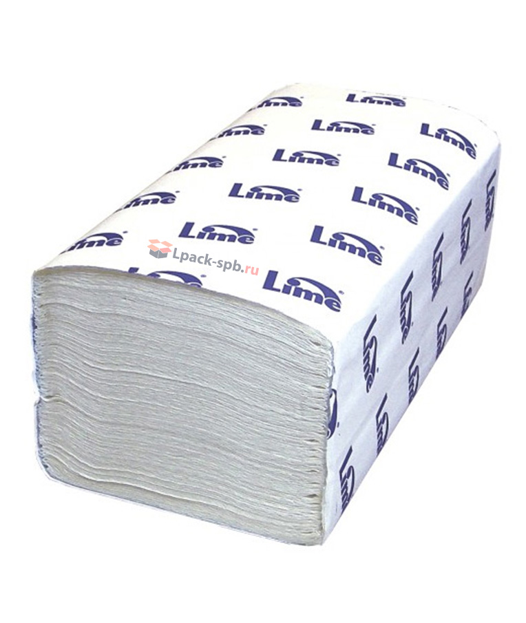 Полотенце бумажное Lime V-укл, белое 1-сл, 200 шт, 210600
