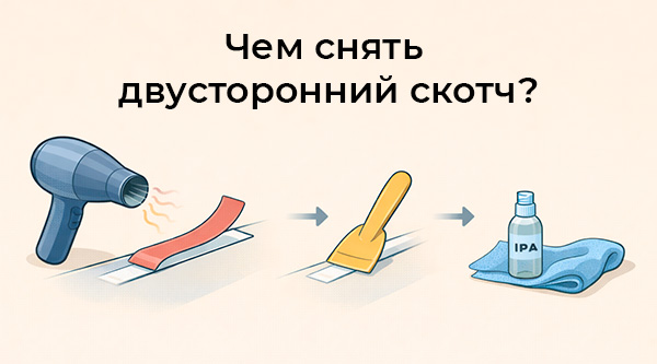 Чем снять двухсторонний скотч?