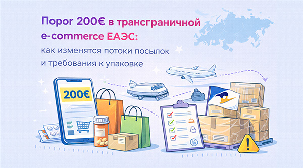 Порог 200€ в трансграничной e-commerce ЕАЭС: как изменятся потоки посылок и требования к упаковке
