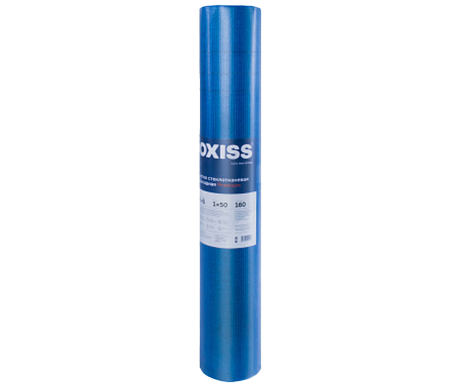 Сетка стеклотканевая фасадная OXISS - 1*50м 160гр/м², ячейка 5*5мм
