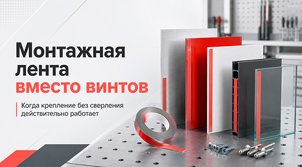 Механический крепёж vs монтажная лента: когда лента реально заменяет винты